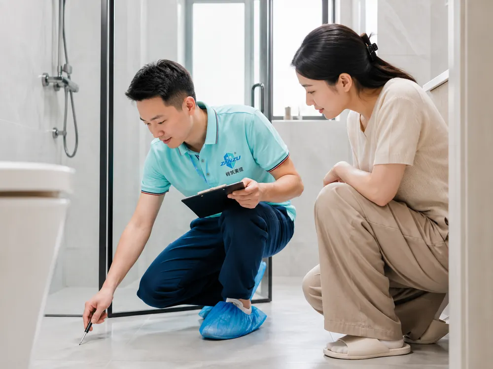 中国大陆住宅美缝完工验收现场